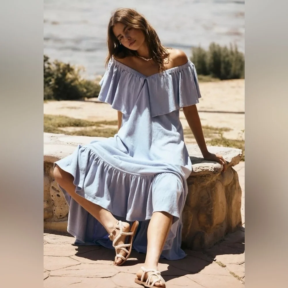 Free People Lynne Midi in Lavender Luster / Light Blue size Small NWT
